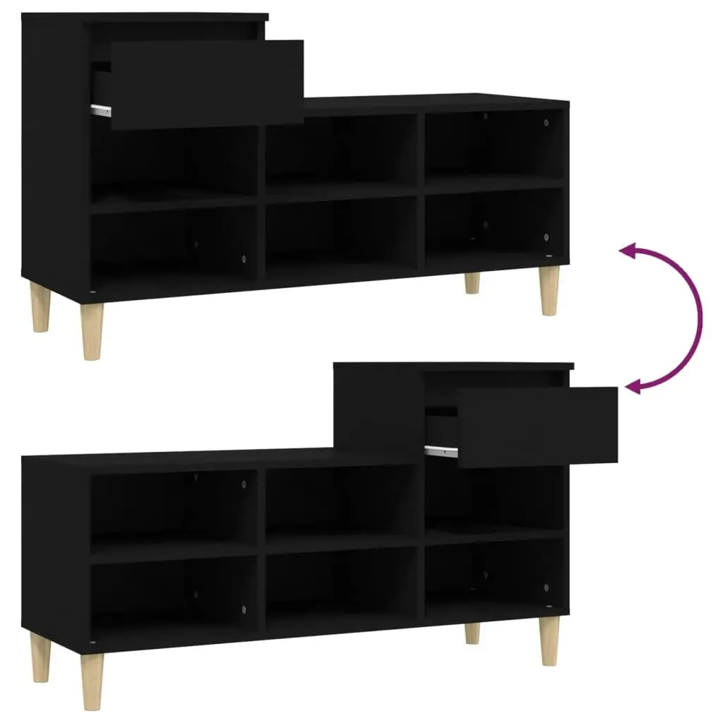 Shoe Cabinet Black 102x36x60 cm Engineered Wood 821205