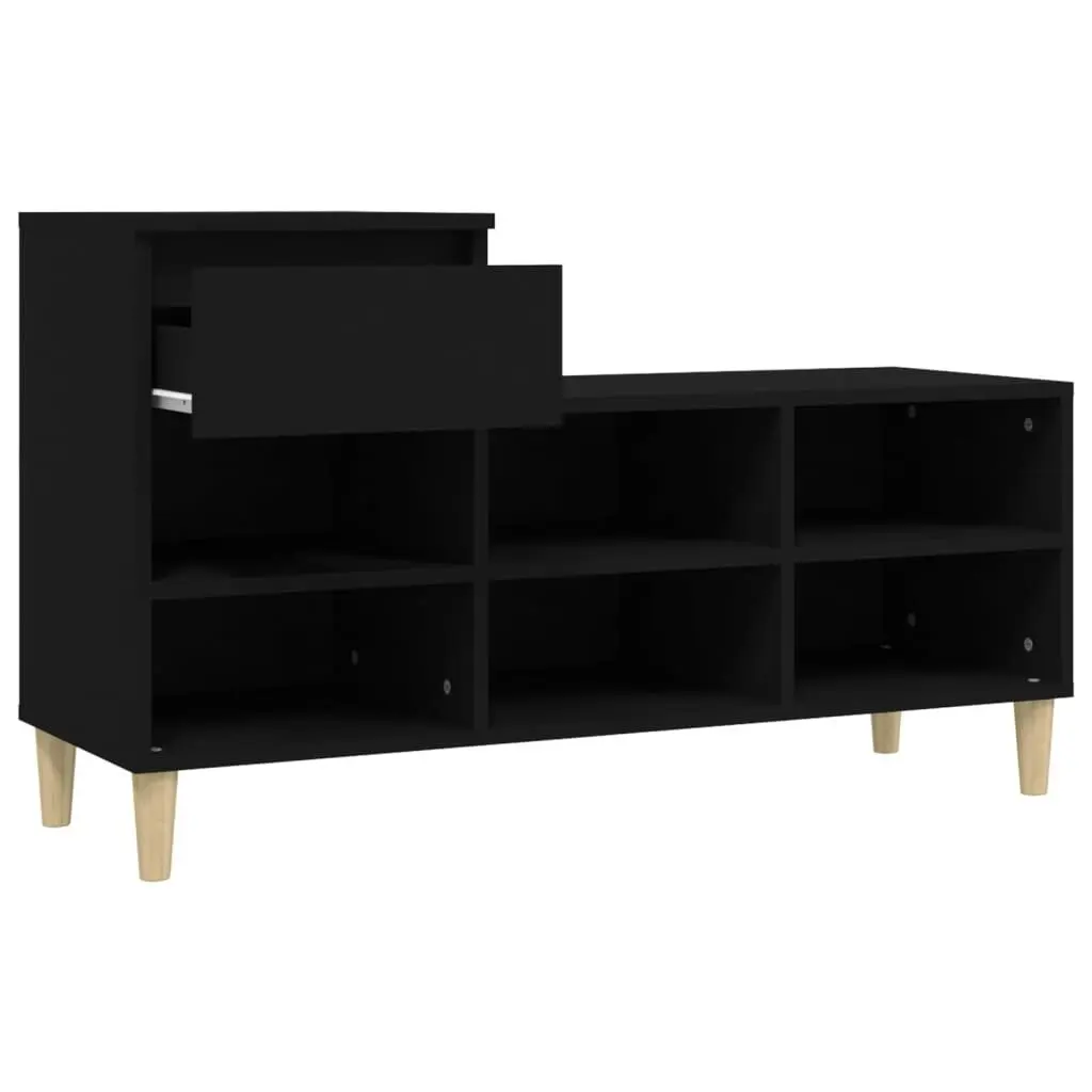 Shoe Cabinet Black 102x36x60 cm Engineered Wood 821205