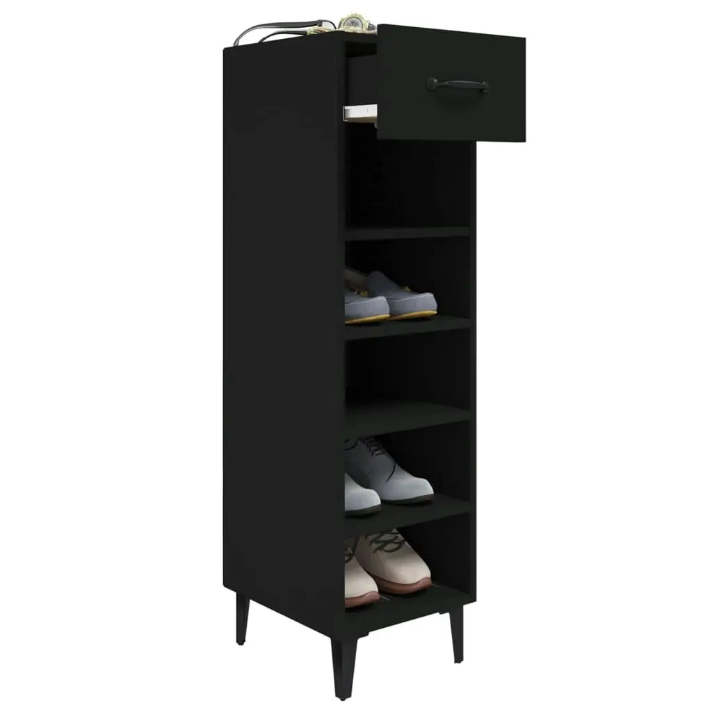 Shoe Cabinet Black 30x35x105 cm Engineered Wood 812808