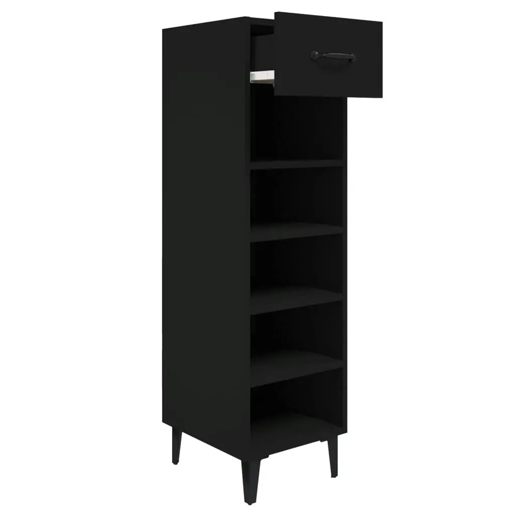 Shoe Cabinet Black 30x35x105 cm Engineered Wood 812808