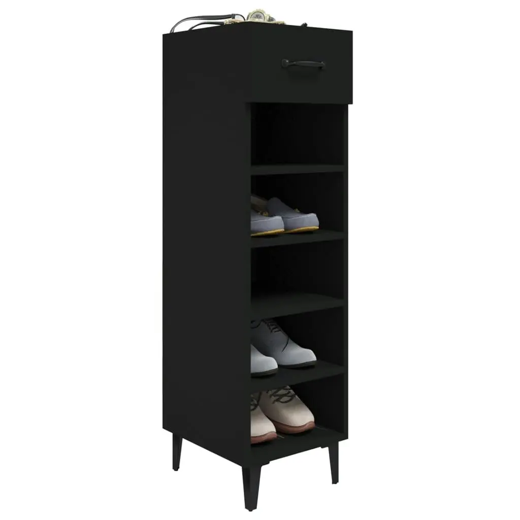 Shoe Cabinet Black 30x35x105 cm Engineered Wood 812808