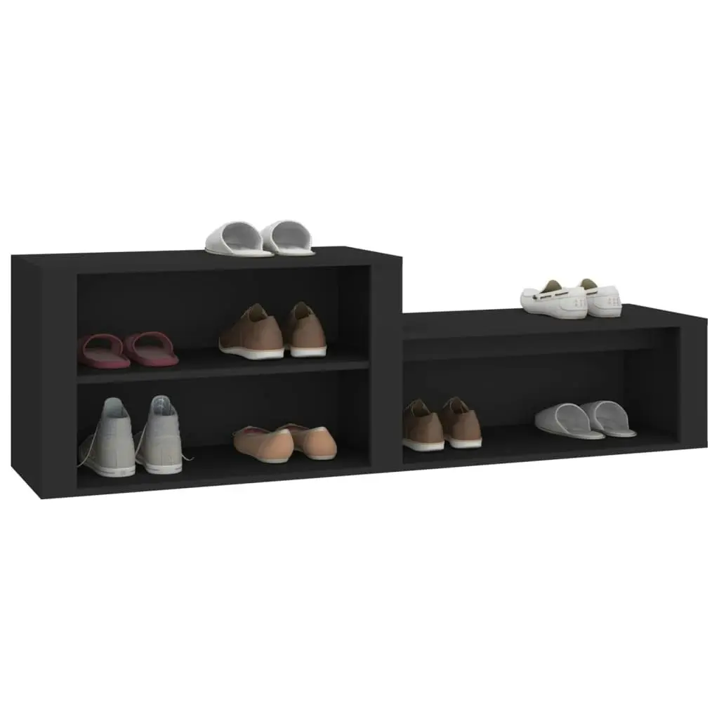 Shoe Cabinet Black 150x35x45 cm Engineered Wood 816913