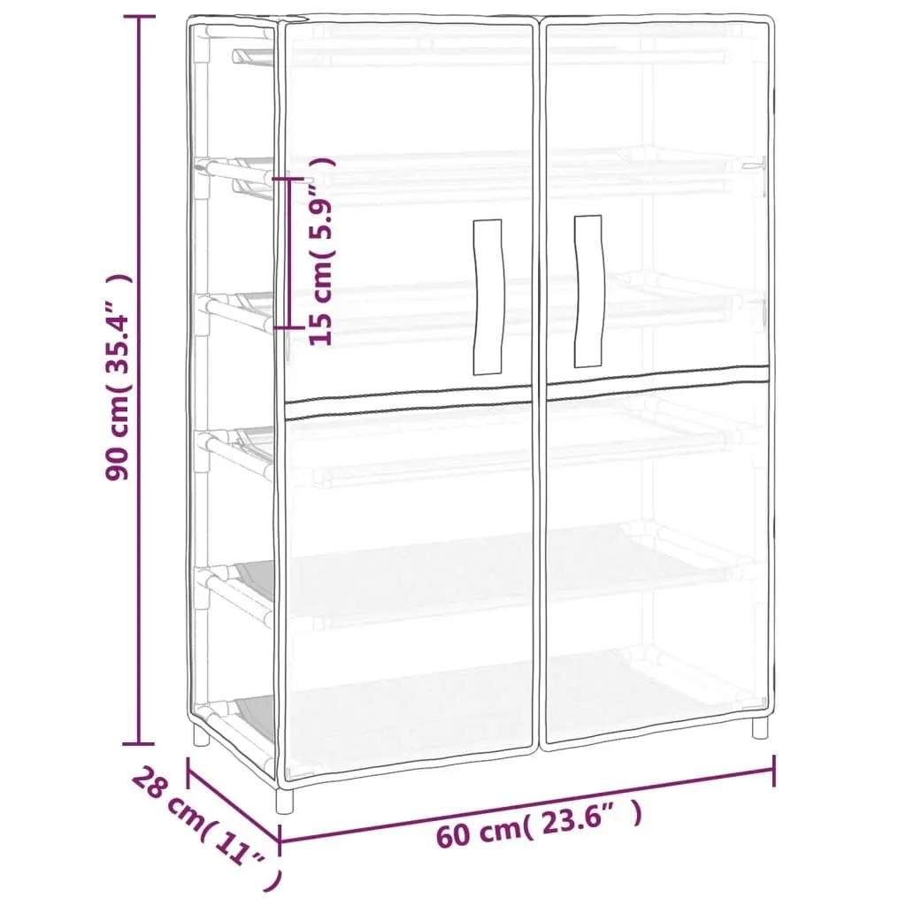 Shoe Cabinet Black 60x28x90 cm Fabric 337261