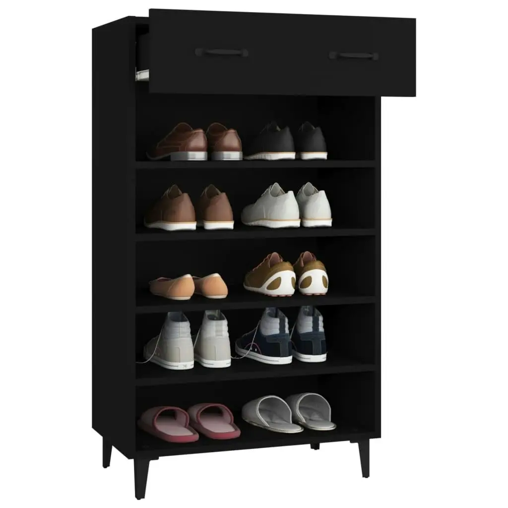 Shoe Cabinet Black 60x35x105 cm Engineered Wood 812790