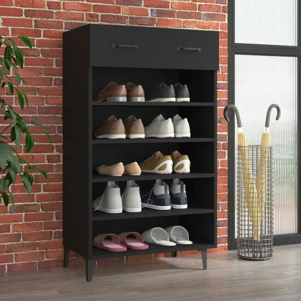 Shoe Cabinet Black 60x35x105 cm Engineered Wood 812790