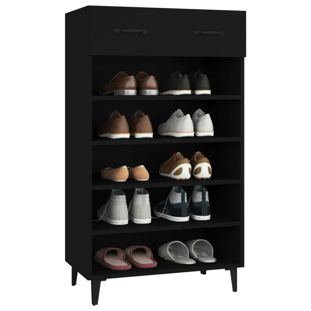 Shoe Cabinet Black 60x35x105 cm Engineered Wood 812790