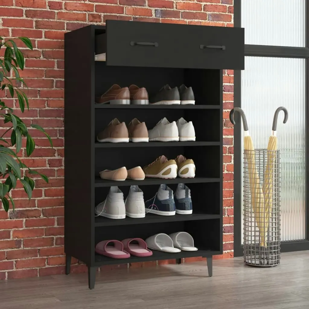 Shoe Cabinet Black 60x35x105 cm Engineered Wood 812790