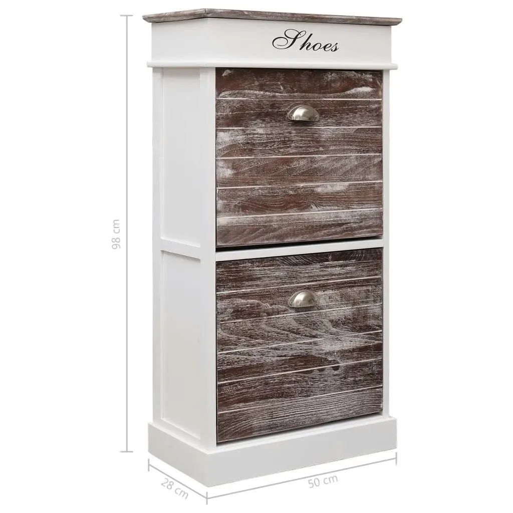 Shoe Cabinet Brown 50x28x98 cm Paulownia Wood 284088