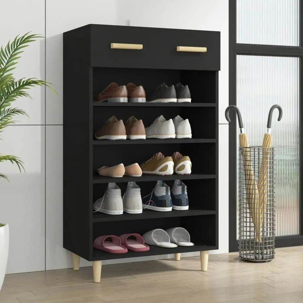 Shoe Cabinet Black 60x35x105 cm Engineered Wood 812781