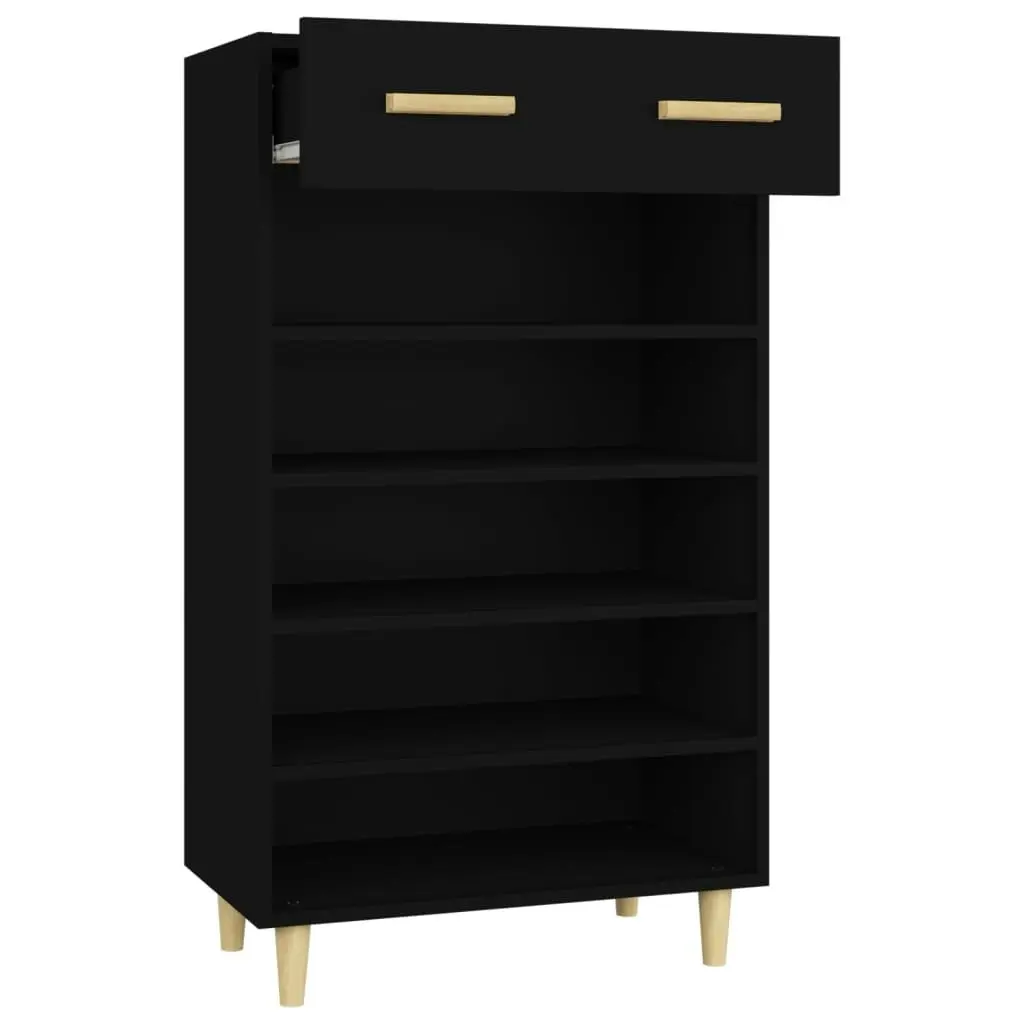 Shoe Cabinet Black 60x35x105 cm Engineered Wood 812781