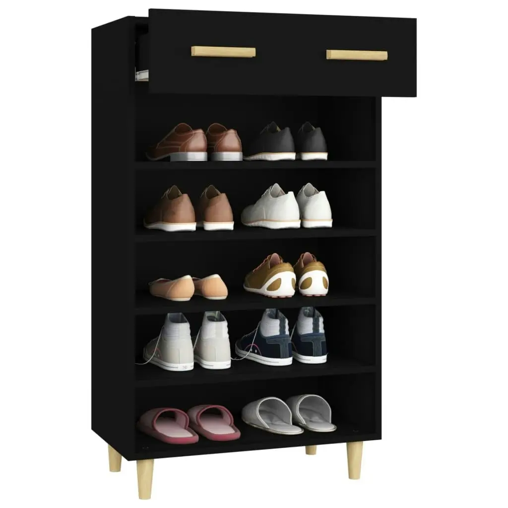 Shoe Cabinet Black 60x35x105 cm Engineered Wood 812781