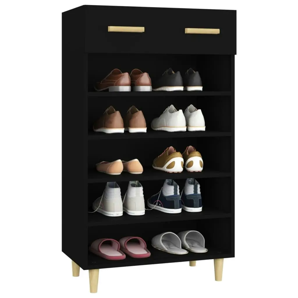 Shoe Cabinet Black 60x35x105 cm Engineered Wood 812781