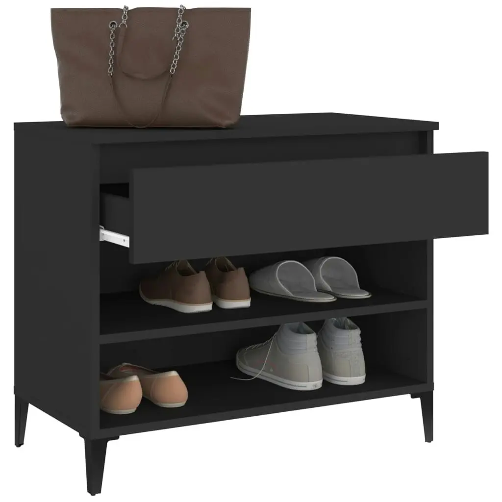 Shoe Cabinet Black 70x36x60 cm Engineered Wood 819765