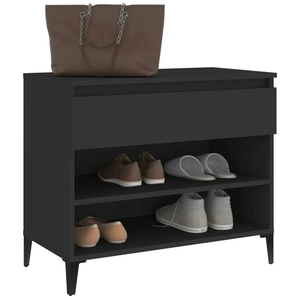 Shoe Cabinet Black 70x36x60 cm Engineered Wood 819765