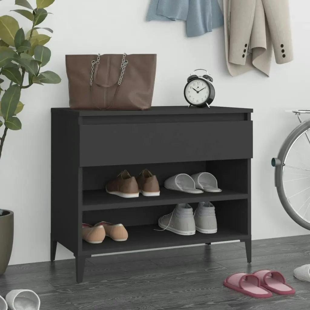 Shoe Cabinet Black 70x36x60 cm Engineered Wood 819765