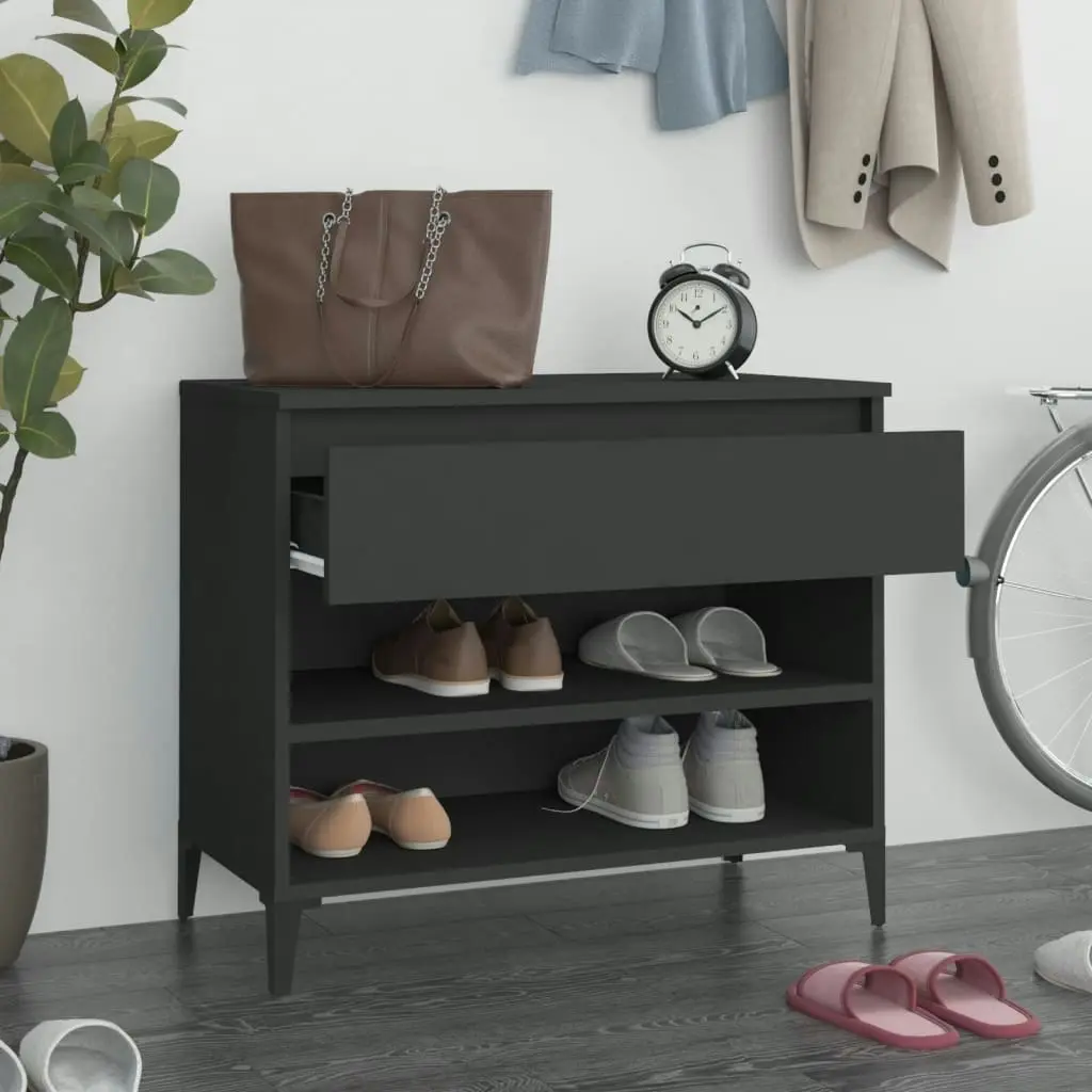 Shoe Cabinet Black 70x36x60 cm Engineered Wood 819765