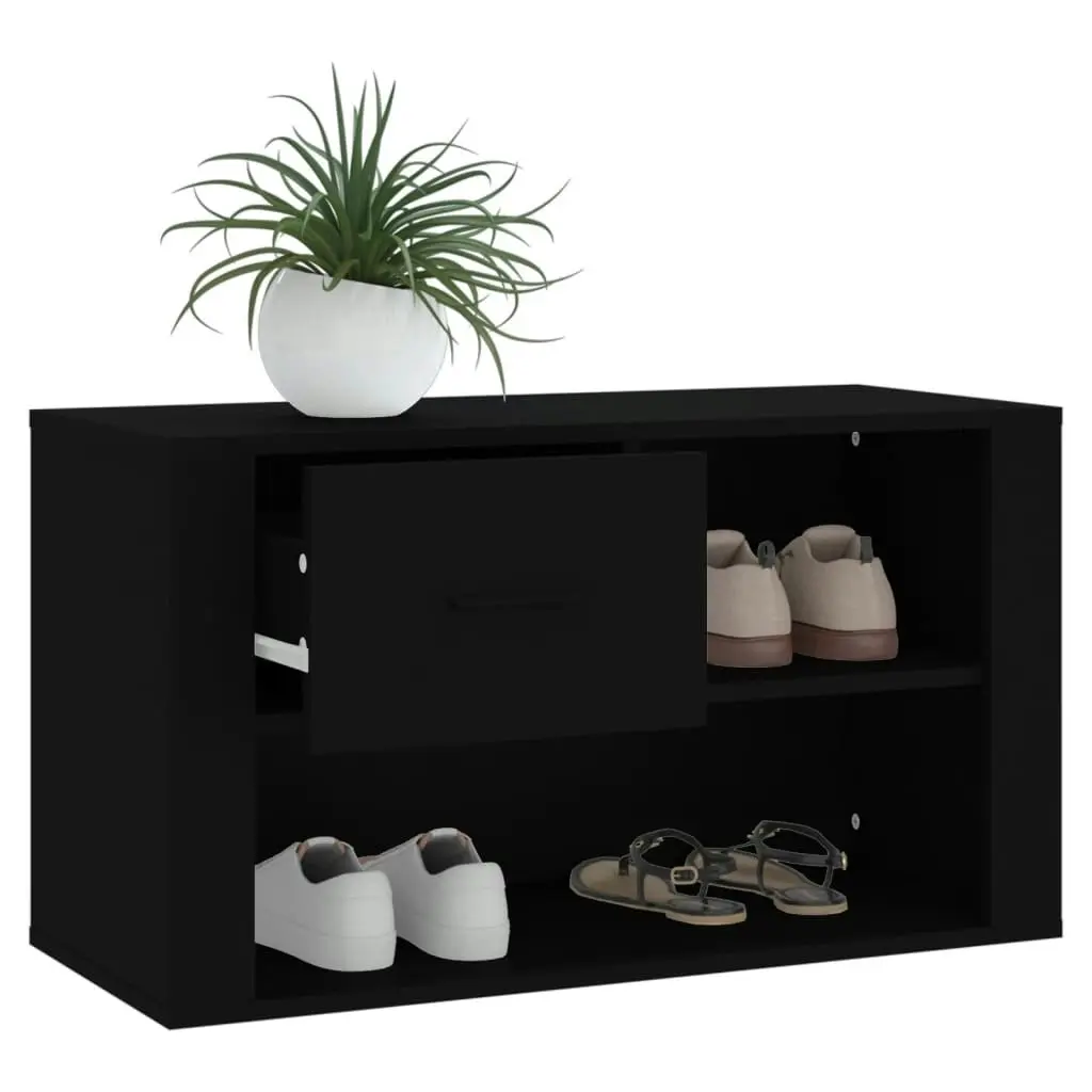 Shoe Cabinet Black 80x35x45 cm Engineered Wood 816753