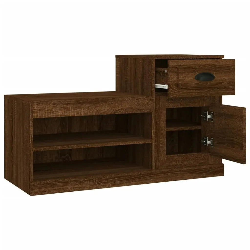 Shoe Cabinet Brown Oak 100x42x60 cm Engineered Wood 816423