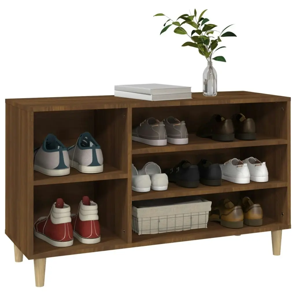 Shoe Cabinet Brown Oak 102x36x60 cm Engineered Wood 819747