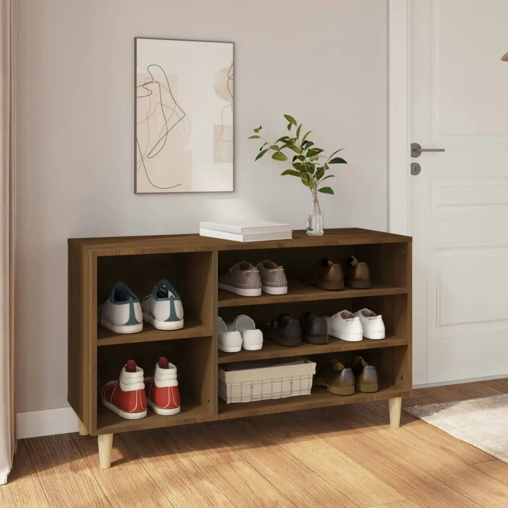 Shoe Cabinet Brown Oak 102x36x60 cm Engineered Wood 819747