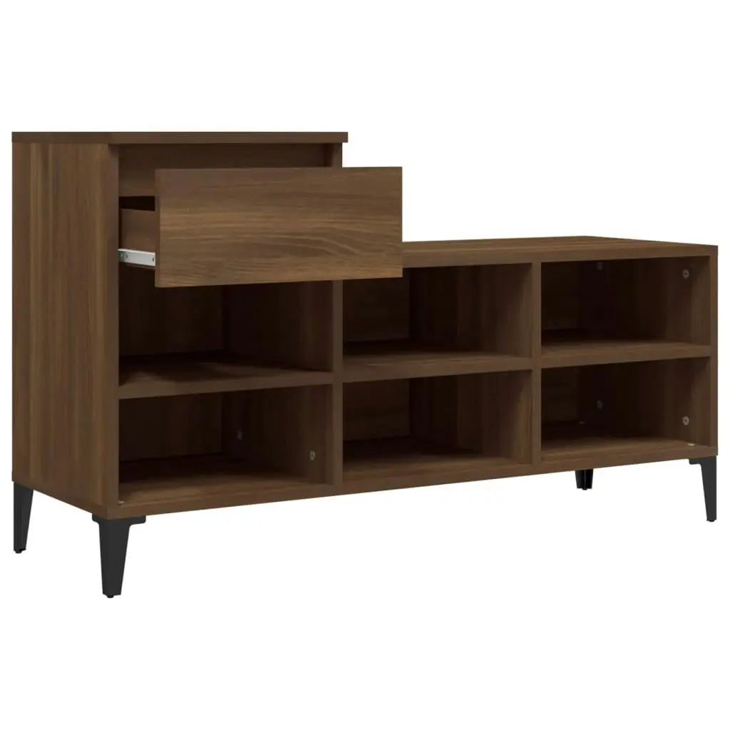 Shoe Cabinet Brown Oak 102x36x60 cm Engineered Wood 821219