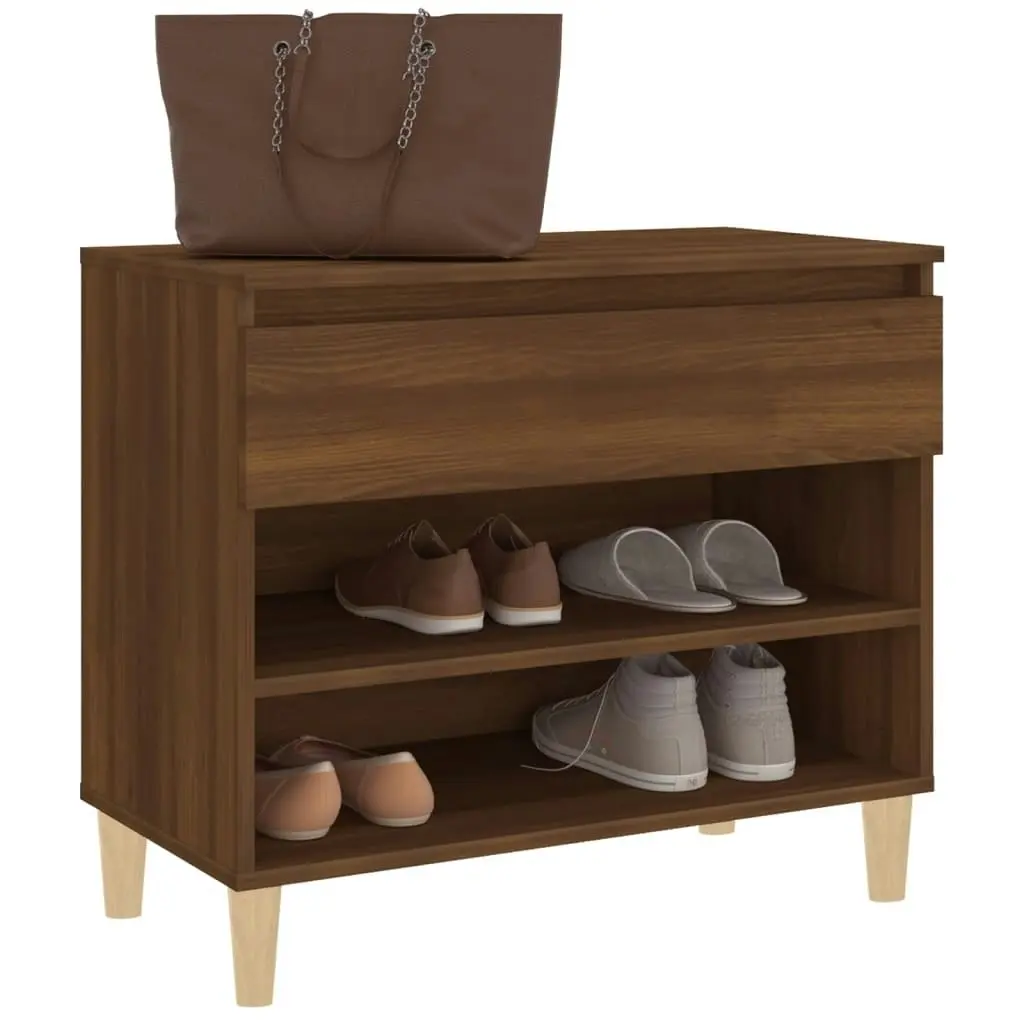 Shoe Cabinet Brown Oak 70x36x60 cm Engineered Wood 819763