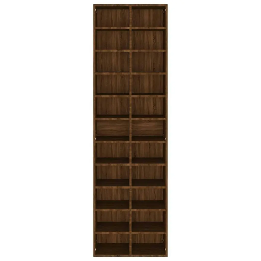 Shoe Cabinet Brown Oak 54x34x183 cm Engineered Wood 815302