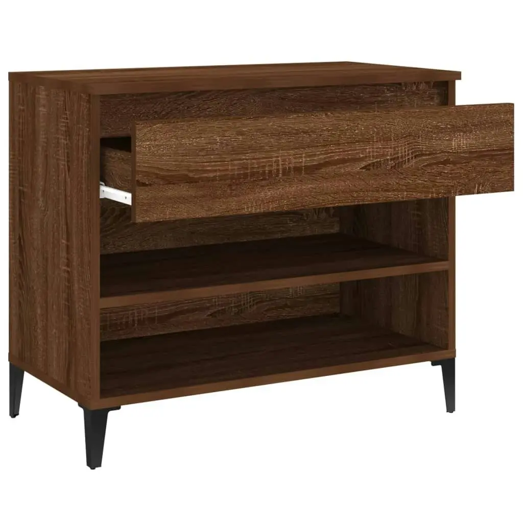 Shoe Cabinet Brown Oak 70x36x60 cm Engineered Wood 819771