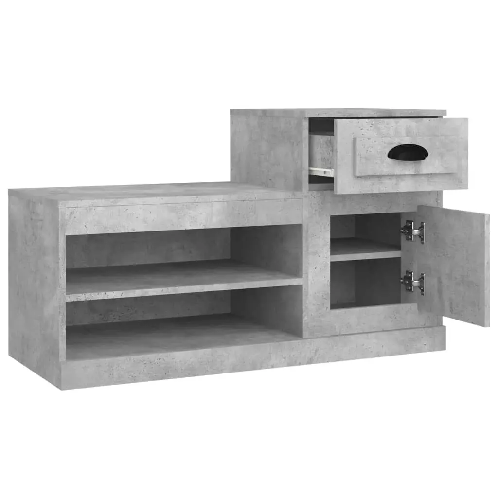 Shoe Cabinet Concrete Grey 100x42x60 cm Engineered Wood 816420