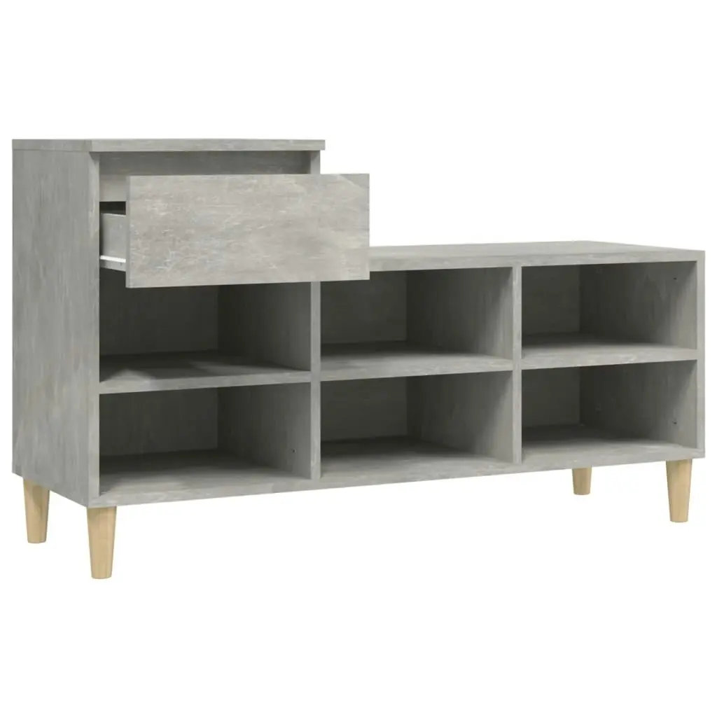 Shoe Cabinet Concrete Grey 102x36x60 cm Engineered Wood 821208