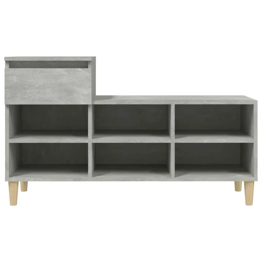 Shoe Cabinet Concrete Grey 102x36x60 cm Engineered Wood 821208