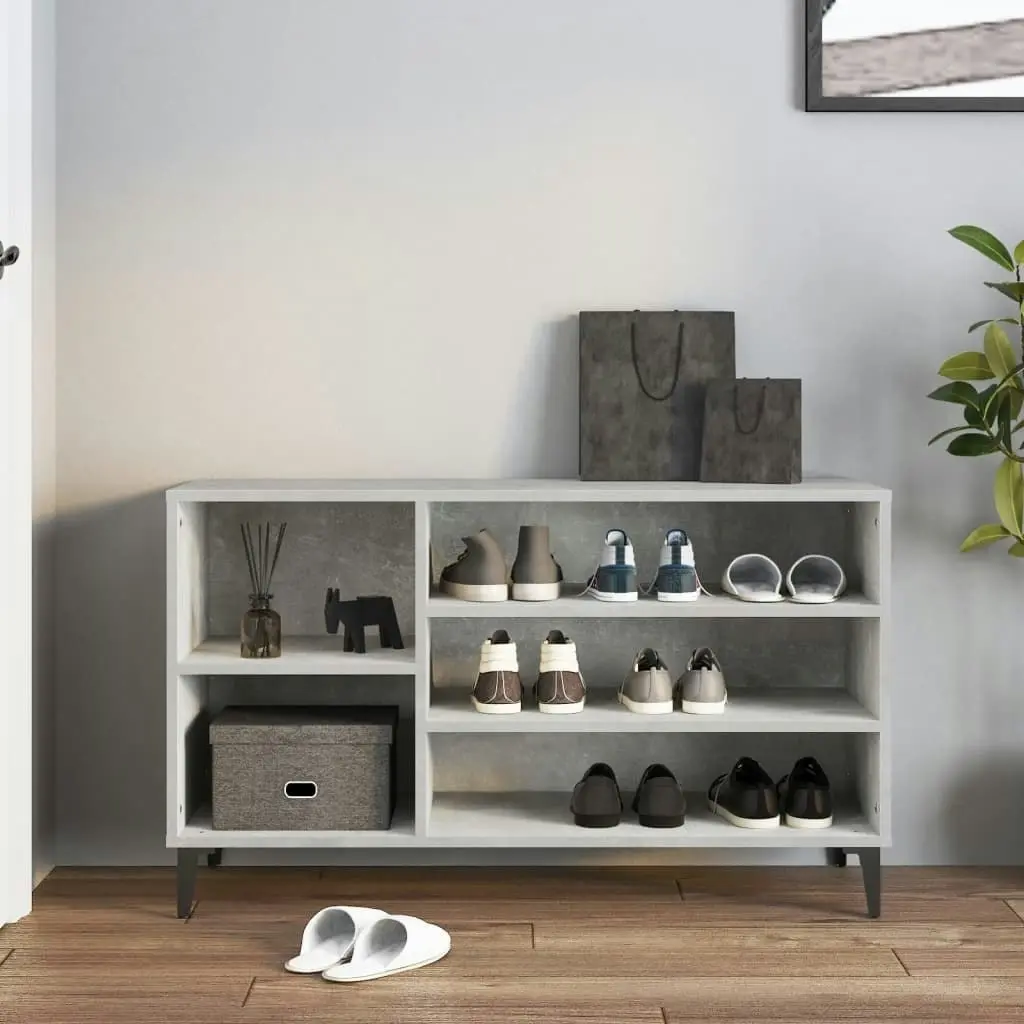 Shoe Cabinet Concrete Grey 102x36x60 cm Engineered Wood 819752