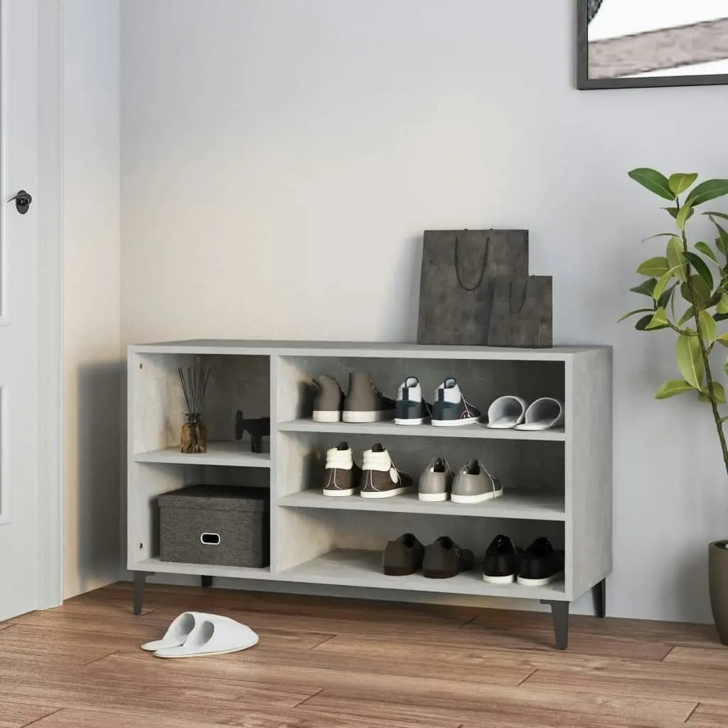 Shoe Cabinet Concrete Grey 102x36x60 cm Engineered Wood 819752