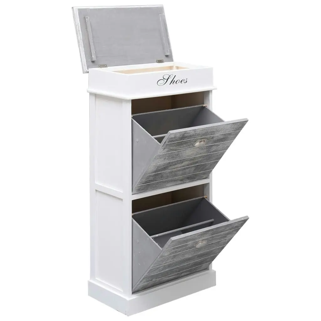 Shoe Cabinet Grey 50x28x98 cm Paulownia Wood 284087