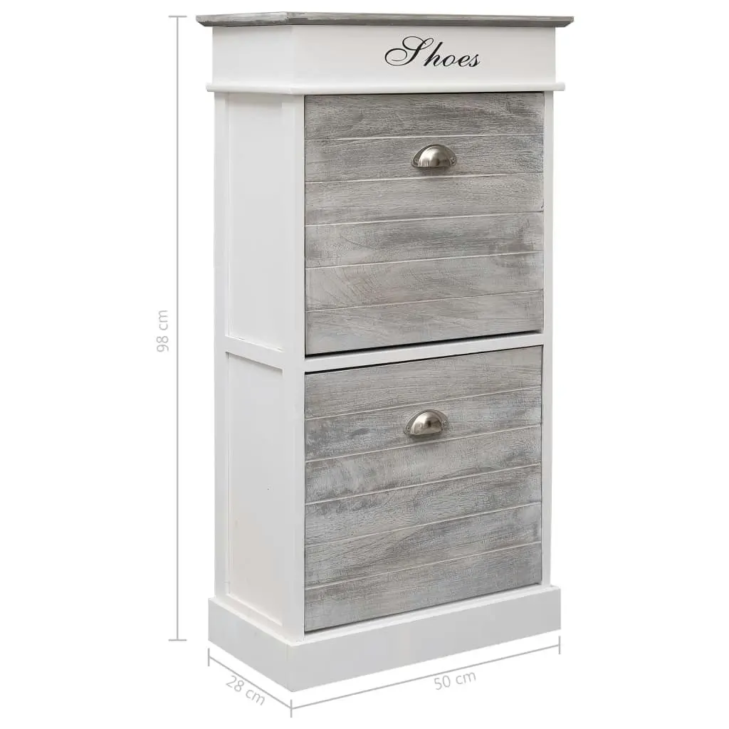 Shoe Cabinet Grey 50x28x98 cm Paulownia Wood 284087