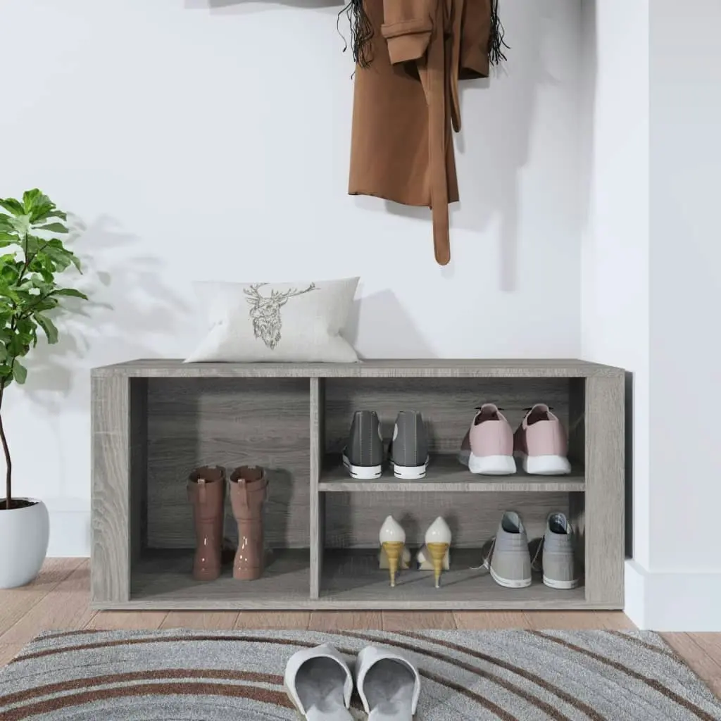 Shoe Cabinet Grey Sonoma 100x35x45 cm Engineered Wood 816926