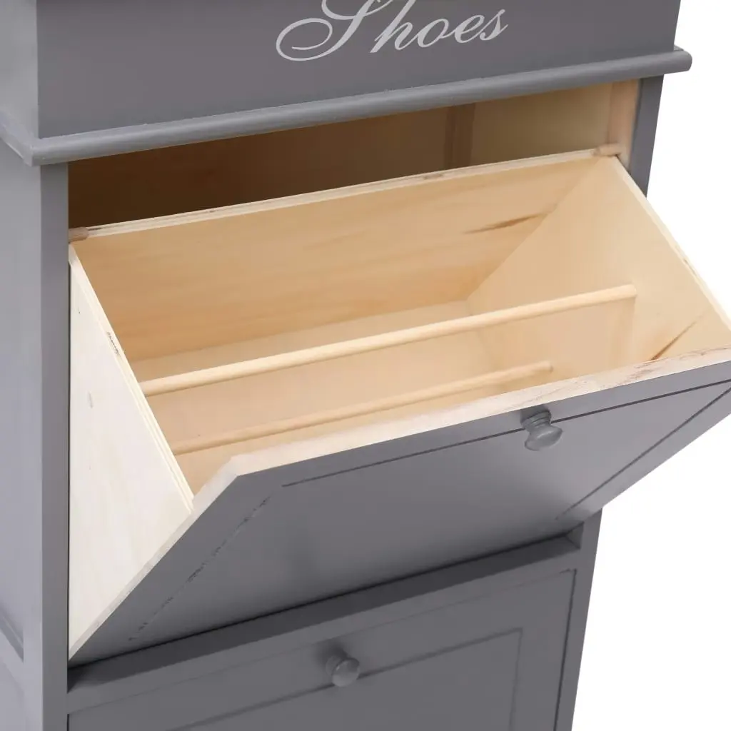 Shoe Cabinet Grey 50x28x98 cm Paulownia Wood 284090