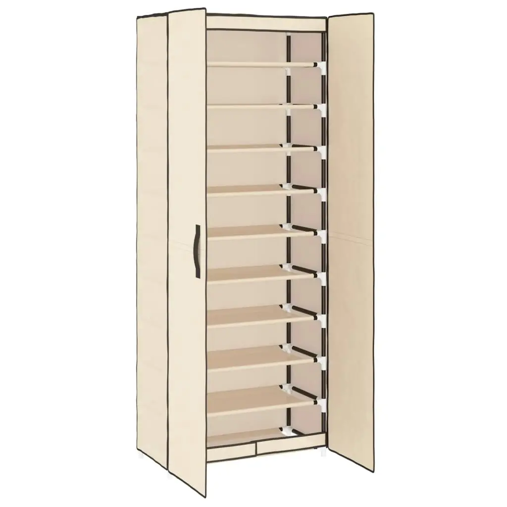 Shoe Cabinet Cream 60x30x166 cm Fabric 337260