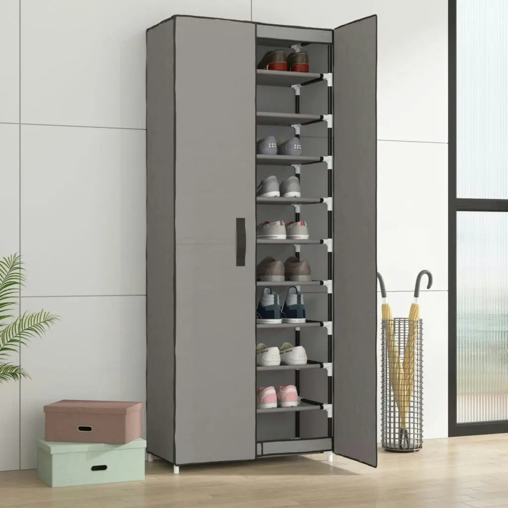 Shoe Cabinet Grey 60x30x166 cm Fabric 337259