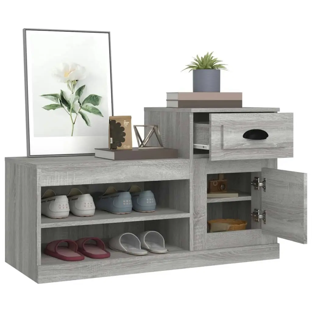 Shoe Cabinet Grey Sonoma 100x42x60 cm Engineered Wood 816422