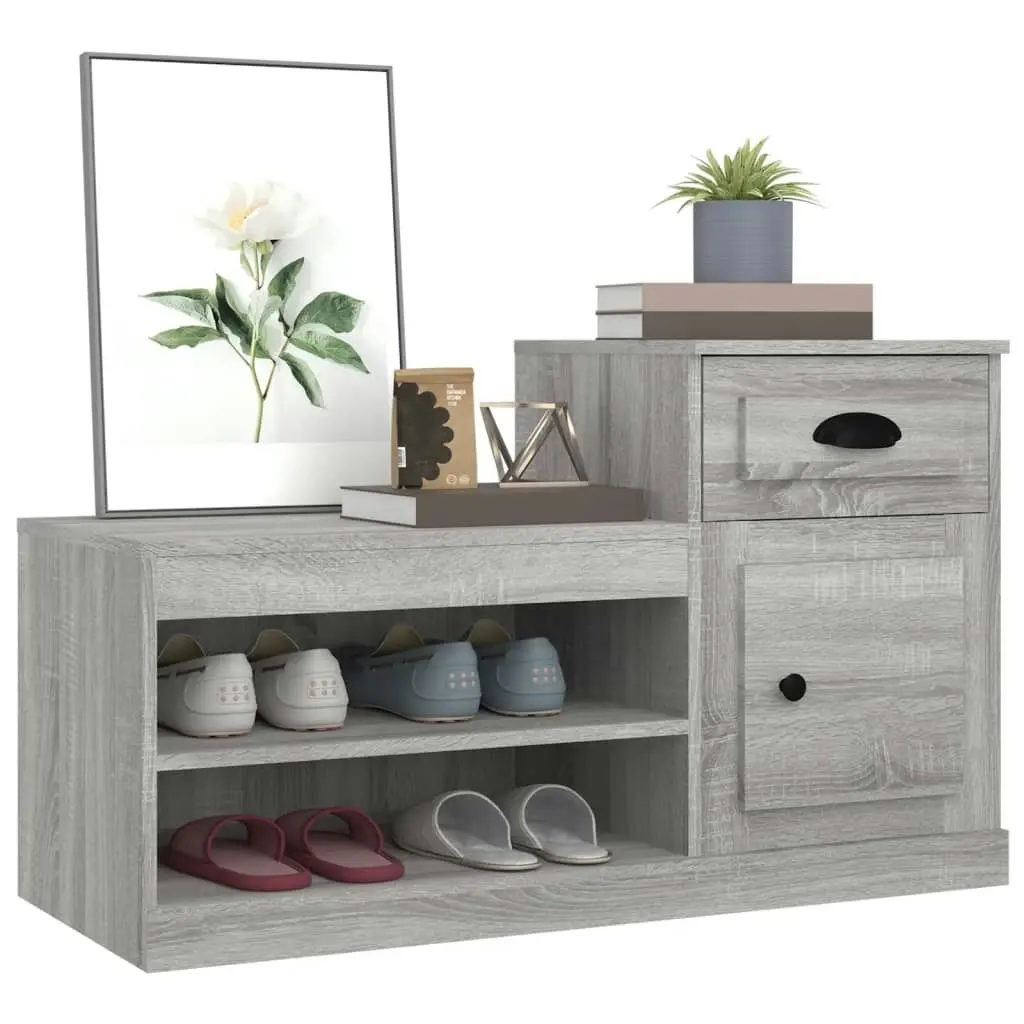 Shoe Cabinet Grey Sonoma 100x42x60 cm Engineered Wood 816422