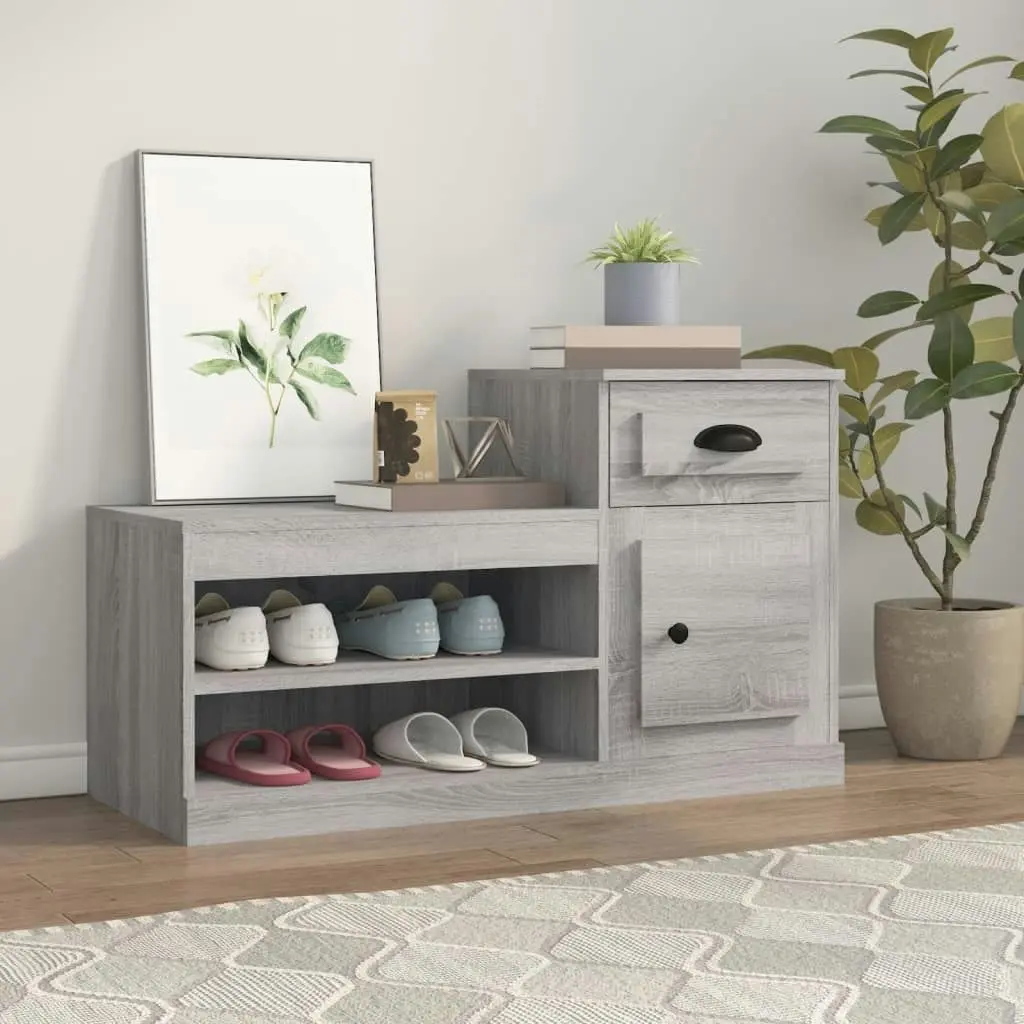 Shoe Cabinet Grey Sonoma 100x42x60 cm Engineered Wood 816422