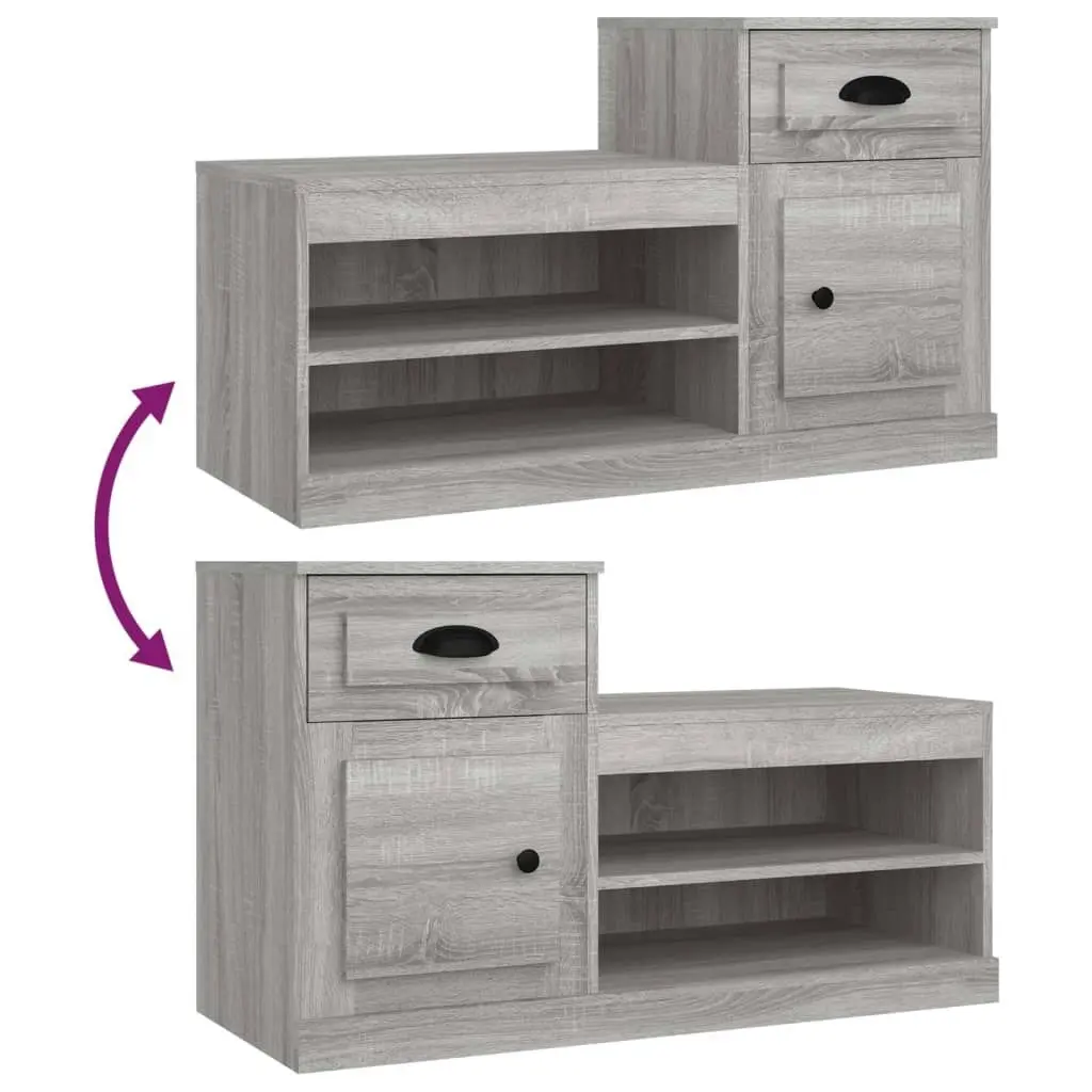 Shoe Cabinet Grey Sonoma 100x42x60 cm Engineered Wood 816422