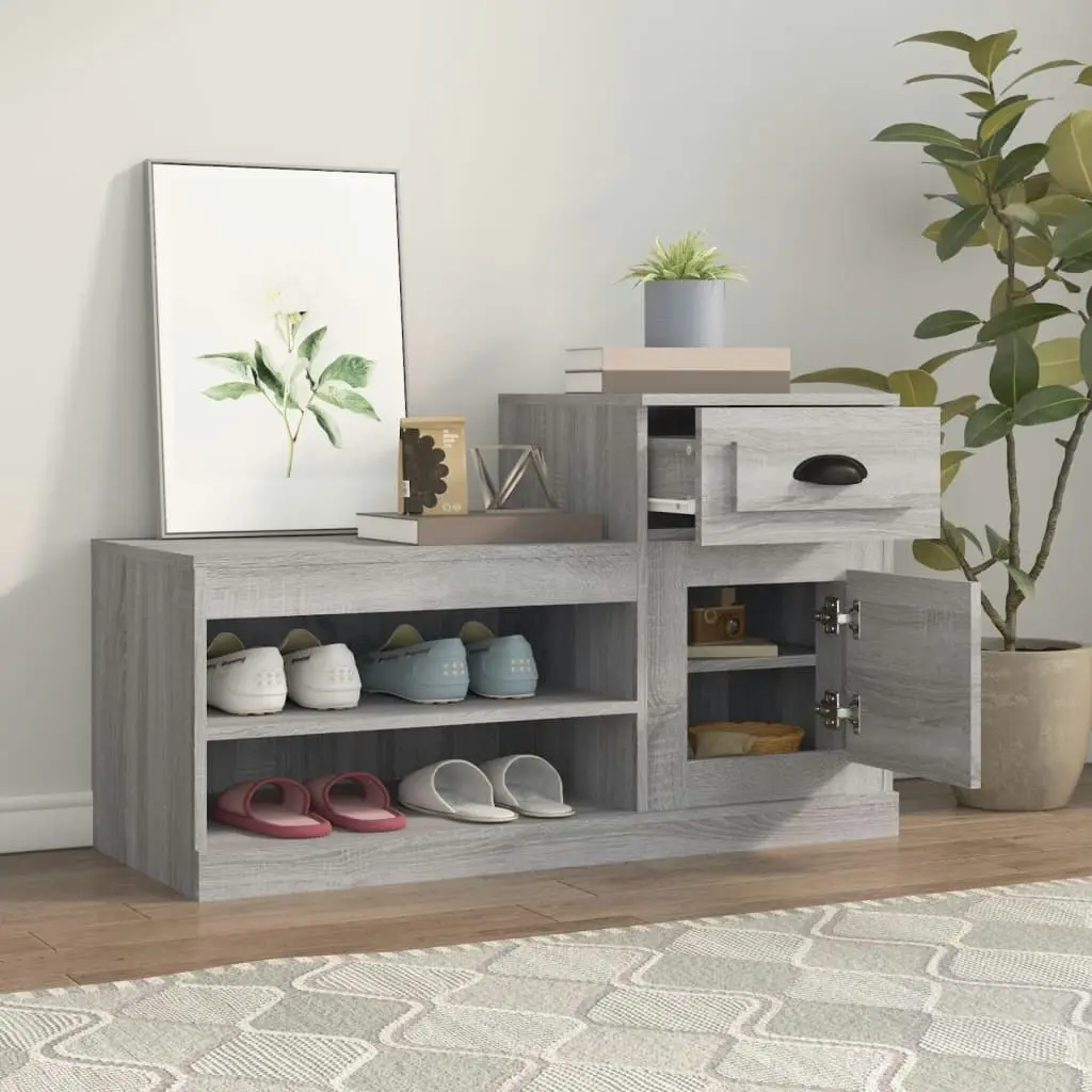 Shoe Cabinet Grey Sonoma 100x42x60 cm Engineered Wood 816422