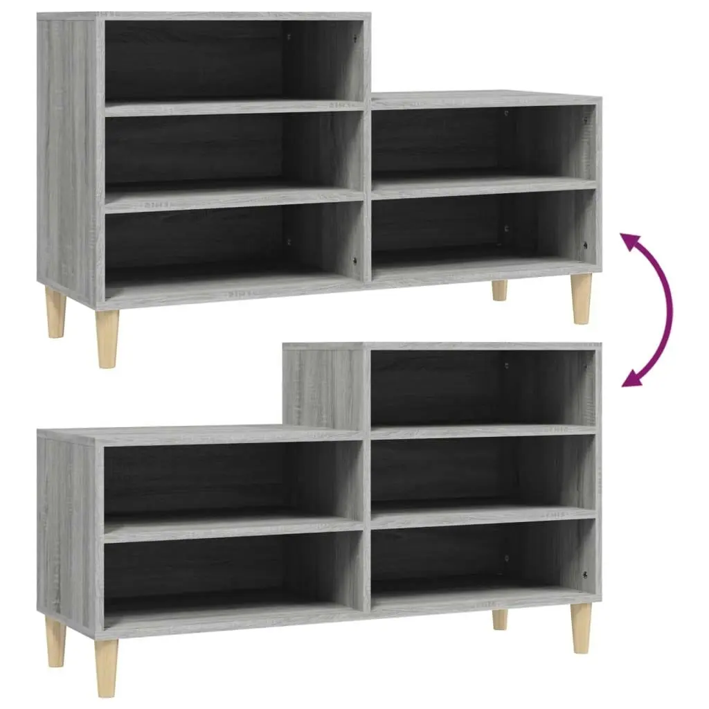 Shoe Cabinet Grey Sonoma 102x36x60 cm Engineered Wood 819730