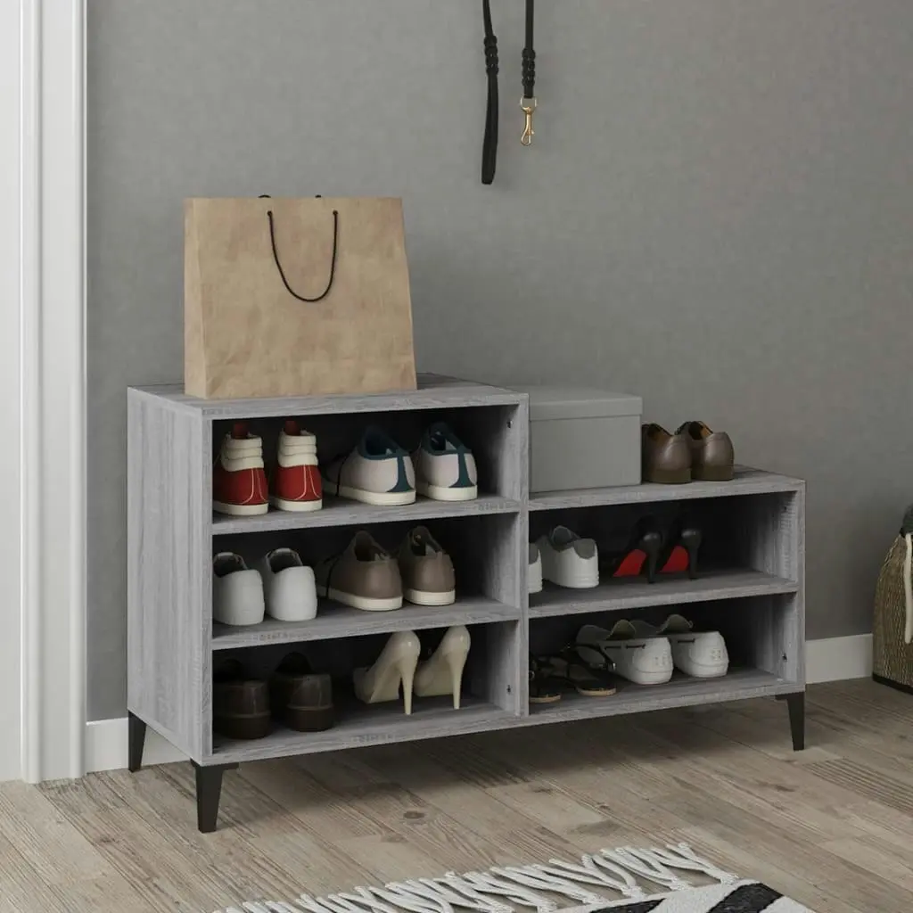 Shoe Cabinet Grey Sonoma 102x36x60 cm Engineered Wood 819738