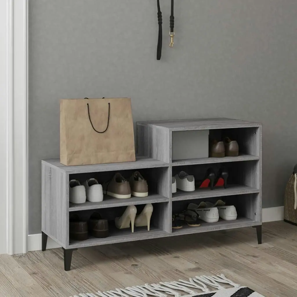 Shoe Cabinet Grey Sonoma 102x36x60 cm Engineered Wood 819738