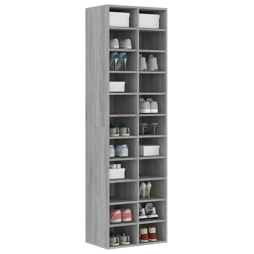 Shoe Cabinet Grey Sonoma 54x34x183 cm Engineered Wood 815301