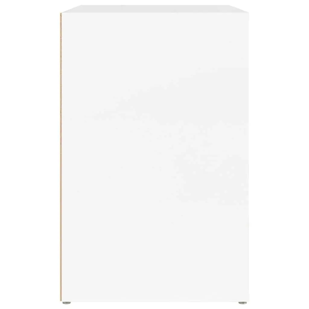 Shoe Cabinet High Gloss White 130x35x54 cm Engineered Wood 816746