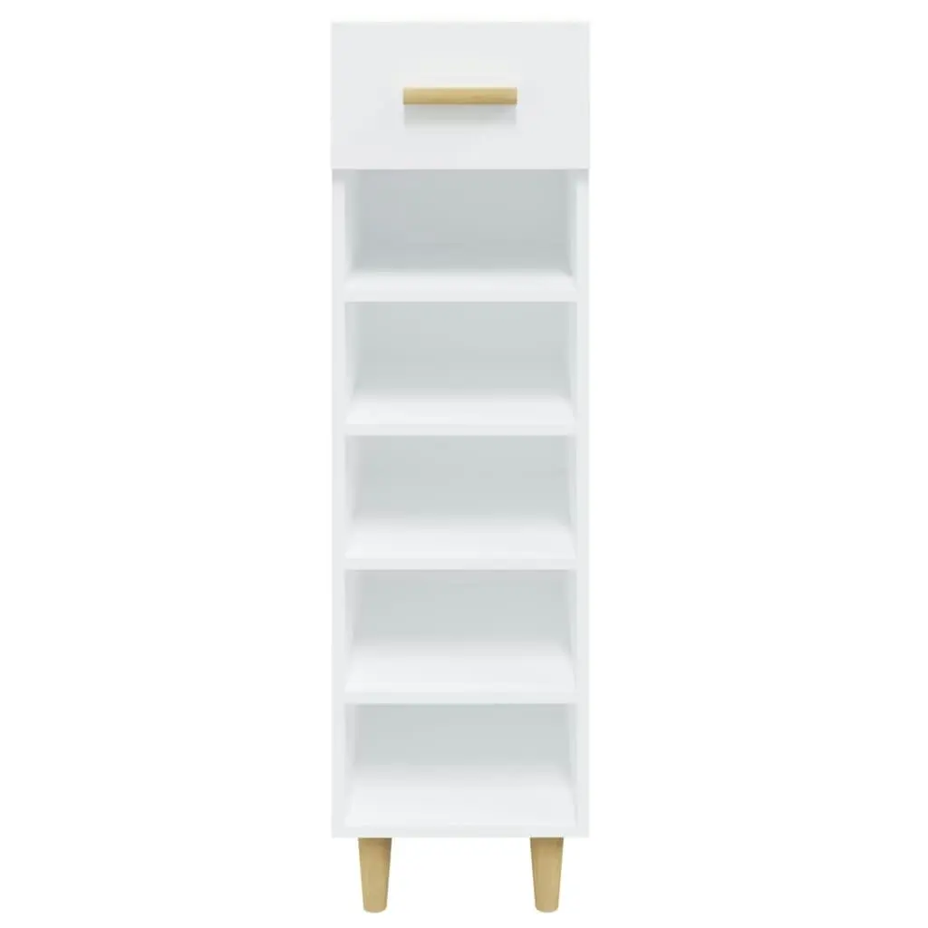 Shoe Cabinet High Gloss White 30x35x105 cm Engineered Wood 812804